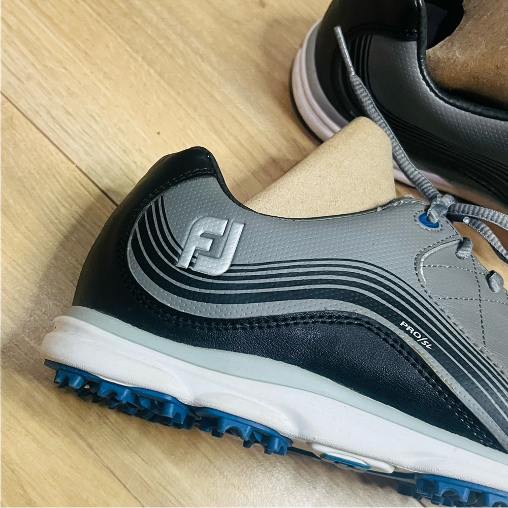 FootJoy Gray Pro/SL Spiked Golf Shoes 8M - Picture 8 of 8